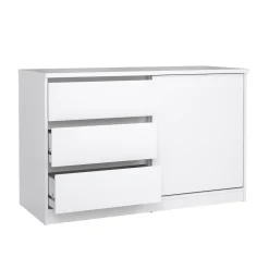 Cucina|Madie > Dmora Credenza bianco lucida 120x43x126h cm 4 ante - Abbabbau Bianco Lucido
