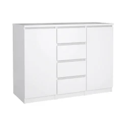 Cucina|Madie > Dmora Credenza bianco lucida 121x38x86h cm 2 ante - Acab Bianco Lucido