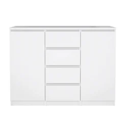 Cucina|Madie > Dmora Credenza bianco lucida 121x38x86h cm 2 ante - Acab Bianco Lucido