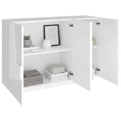 Credenza bianco lucida 121x38x86h cm 3 ante - Axl