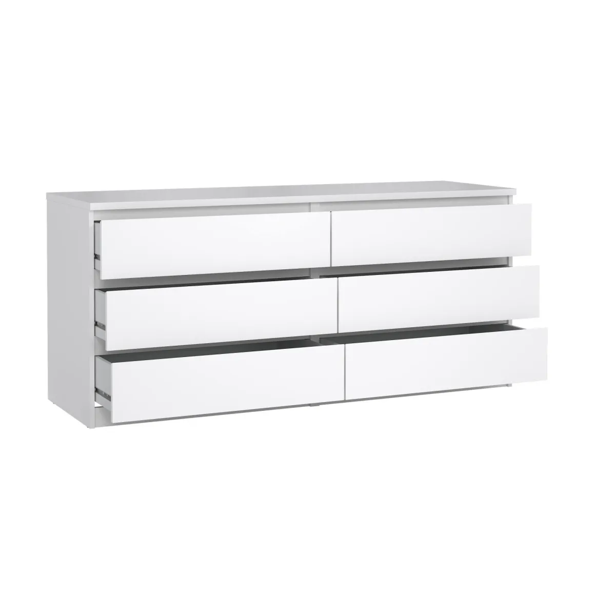 Credenza bianco lucida 153x50x68h cm 6 cassetti - Joyce