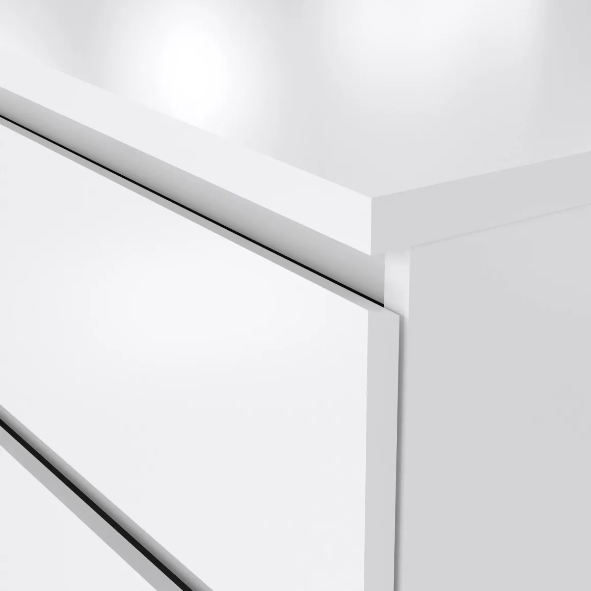 Credenza bianco lucida 153x50x68h cm 6 cassetti - Joyce