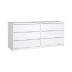 Credenza bianco lucida 153x50x68h cm 6 cassetti - Joyce