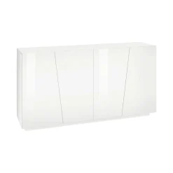 Credenza bianco lucida 158x43x86h cm 4 ante - Ackhab