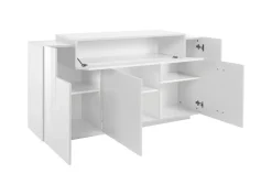 Credenza bianco lucida 160x46x85h cm 4 ante - Aschly