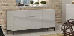 Credenza bianco lucida 170x40x72h cm 3 ante e 1 cassetto - Allel