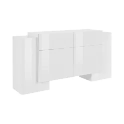 Credenza bianco lucida 170x45x85h cm 4 ante e 2 cassetti - Alei