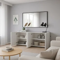 Credenza bianco lucida 180x38x79h cm 4 ante - Amacord