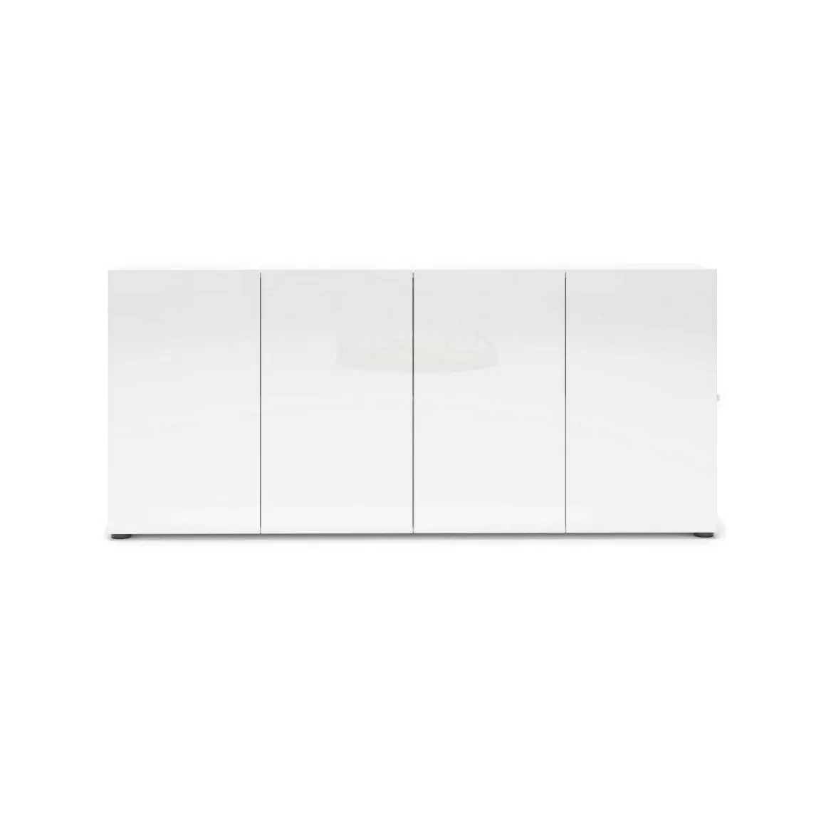 Cucina|Madie > Dmora Credenza bianco lucida 180x41x86h cm 4 ante - Aulina Bianco Lucido