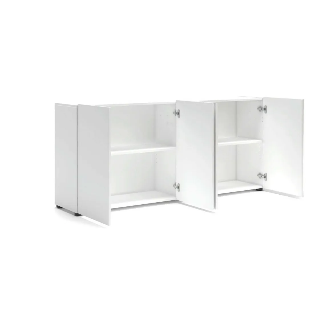 Cucina|Madie > Dmora Credenza bianco lucida 180x41x86h cm 4 ante - Aulina Bianco Lucido