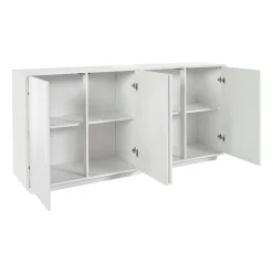 Cucina|Madie > Dmora Credenza bianco lucida 180x41x86h cm 4 ante - Aulina Bianco Lucido