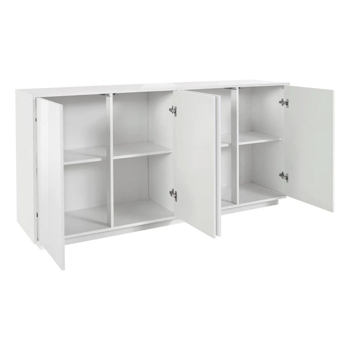 Cucina|Madie > Dmora Credenza bianco lucida 180x41x86h cm 4 ante - Aulina Bianco Lucido