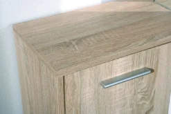 Madie|Credenze > Dmora Credenza Bianco Marrone Quercia Apertura Battente 6 Ante 77x30x115h cm, 6 Vani - Dresano Marrone Quercia, Bianco