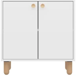 Credenza Bianco Marrone Rovere un Ripiano 2 Ante 72x36x73h cm, 2 Vani - Pontida