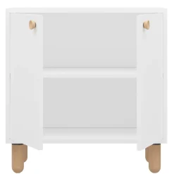 Credenza Bianco Marrone Rovere un Ripiano 2 Ante 72x36x73h cm, 2 Vani - Pontida