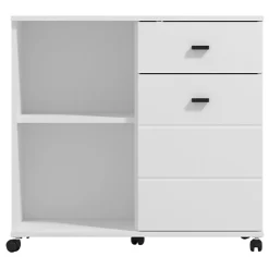 Credenze > Dmora Credenza Bianco Nero 2 Ripiani un Cassetto 77x35x78h cm, 2 Ante - Pisac Nero, Bianco
