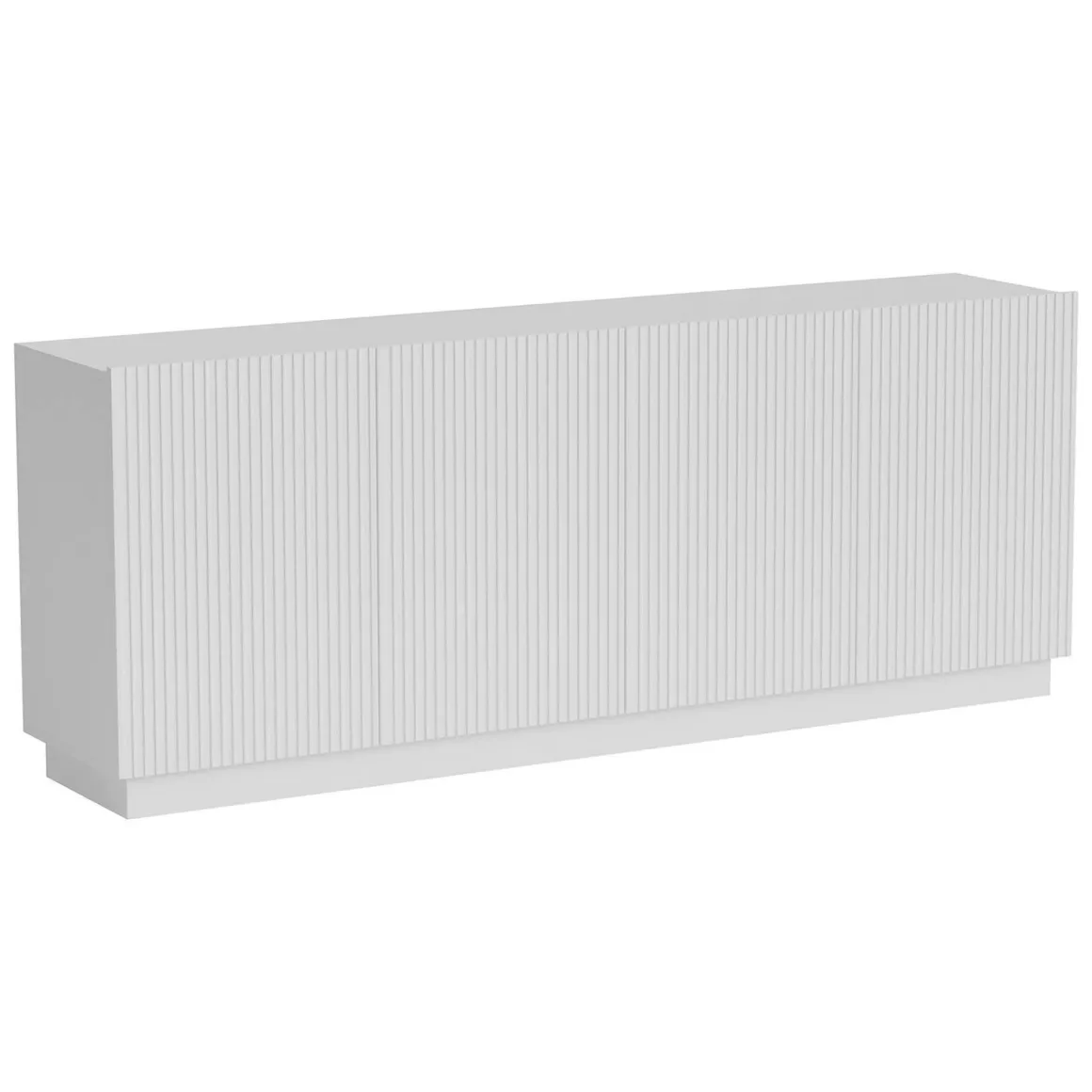 Credenza Bianco 4 Ripiani 4 Ante 200x40x78h cm, 8 Vani - Masainas