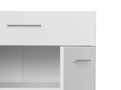 Credenza Bianco 2 Ripiani un Cassetto 79x35x97.5h cm, 3 Vani - Verduno