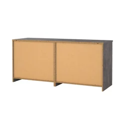Credenza cemento e bianco lucida 153x50x70h cm 6 cassetti - Abacadabra