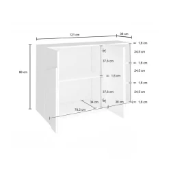 Credenza cemento 121x38x86h cm 2 ante - Acab
