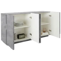 Credenza cemento 162x44x86h cm 4 ante - Augusto