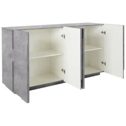 Credenza cemento 162x44x86h cm 4 ante - Augusto