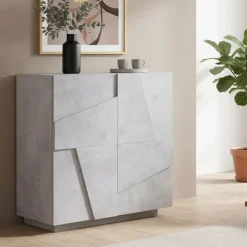 Cucina|Madie > Dmora Credenza cemento 81x44x86h cm 2 ante - Arli Grigio Cemento