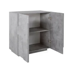 Cucina|Madie > Dmora Credenza cemento 81x44x86h cm 2 ante - Arli Grigio Cemento