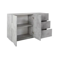 Cucina|Salotto > Dmora Credenza cemento 142x44x86h cm 2 ante e 3 cassetti - Aydee Grigio Cemento