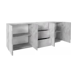 Credenza cemento 224x44x86h cm 4 ante e 3 cassetti - Zeus