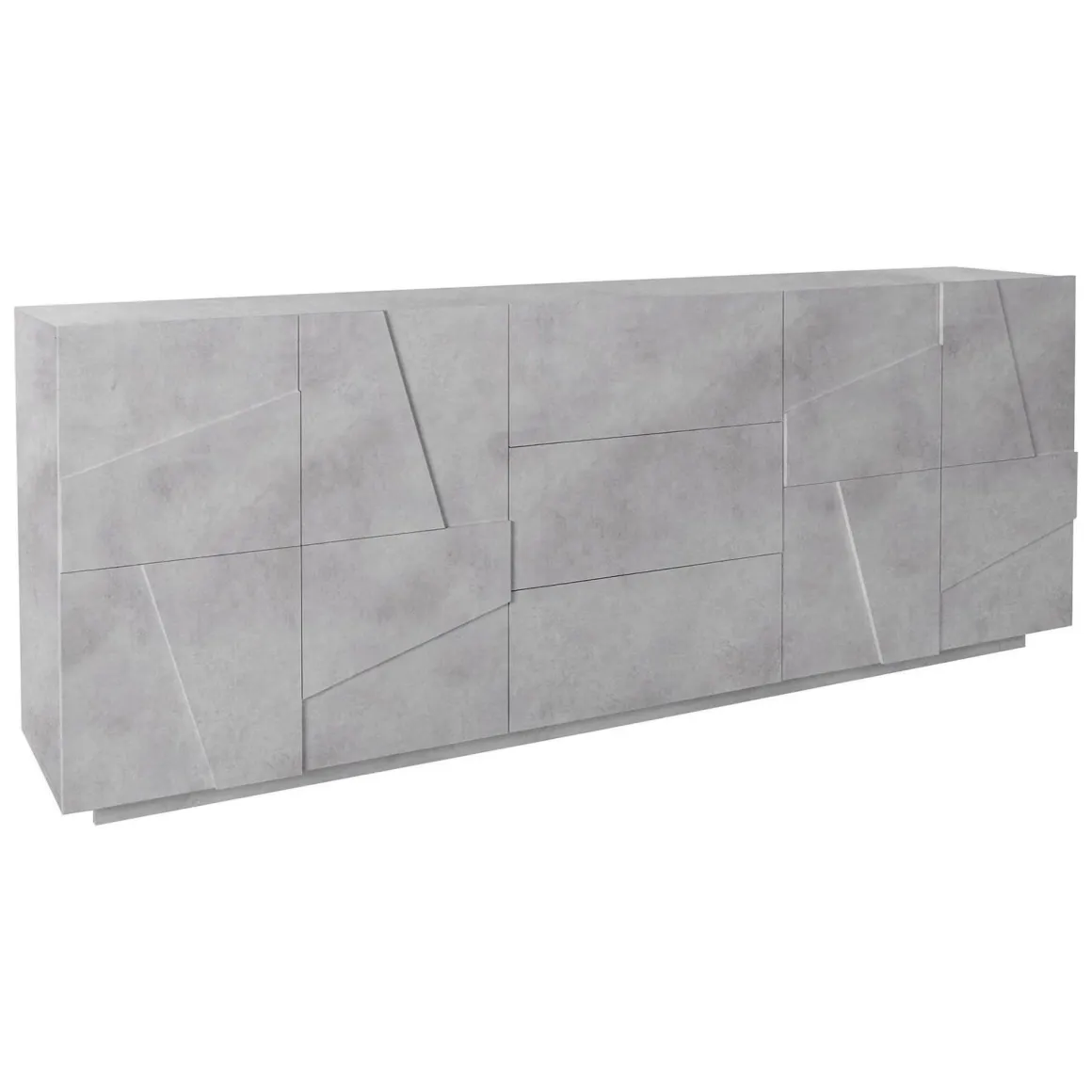 Credenza cemento 224x44x86h cm 4 ante e 3 cassetti - Zeus