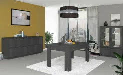 Cucina|Salotto > Dmora Credenza Clinoumite, cm 200x41h86, Antracite lucido Nero Antracite
