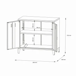 Credenza Conco, 80x40 h73 cm, Ardesia