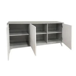 Credenza grigia chiaro e bianca porta piatti 153x39x72h cm 3 ante - Annina
