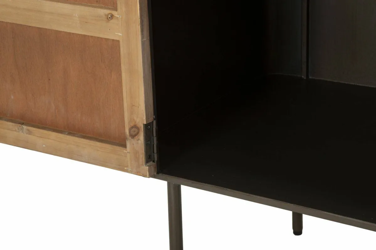 Madie|Credenze > Dmora Credenza grigia e marrone 145x47x76h cm 2 ante e 3 cassetti - Jones Marrone, Grigio