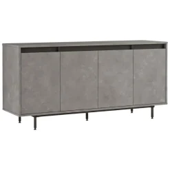 Credenza grigia e nera 160x44x75h cm 4 ante - Kay