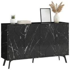 Madie|Credenze > Dmora Credenza grigia 123x35x77h cm 6 ante - Earl Grigio