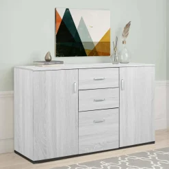 Credenza grigia 120x40x82h cm 3 ante e 2 cassetti - Apocalypse