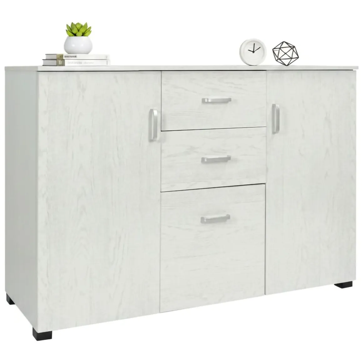 Credenza grigia 120x40x82h cm 3 ante e 2 cassetti - Apocalypse