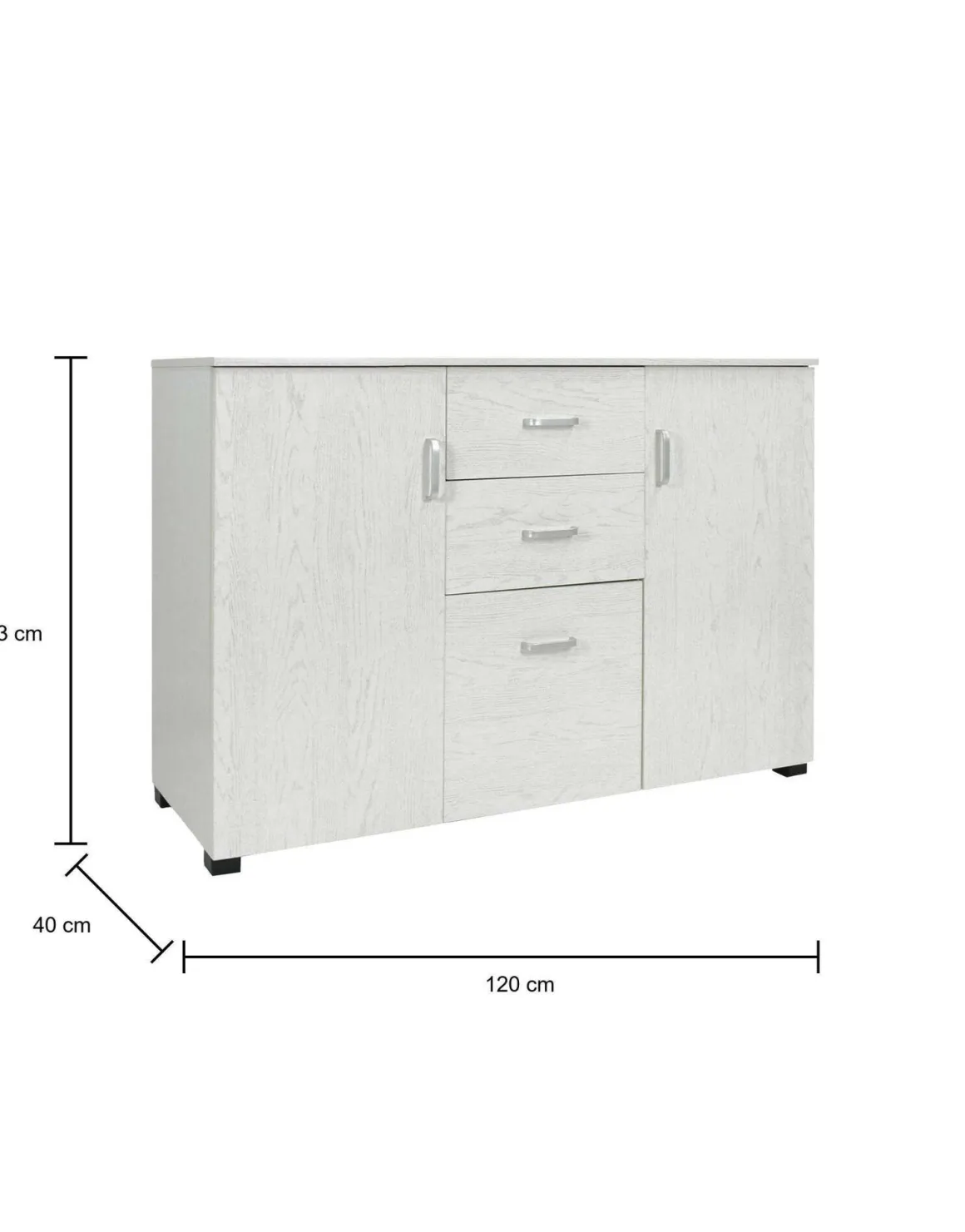 Credenza grigia 120x40x82h cm 3 ante e 2 cassetti - Apocalypse