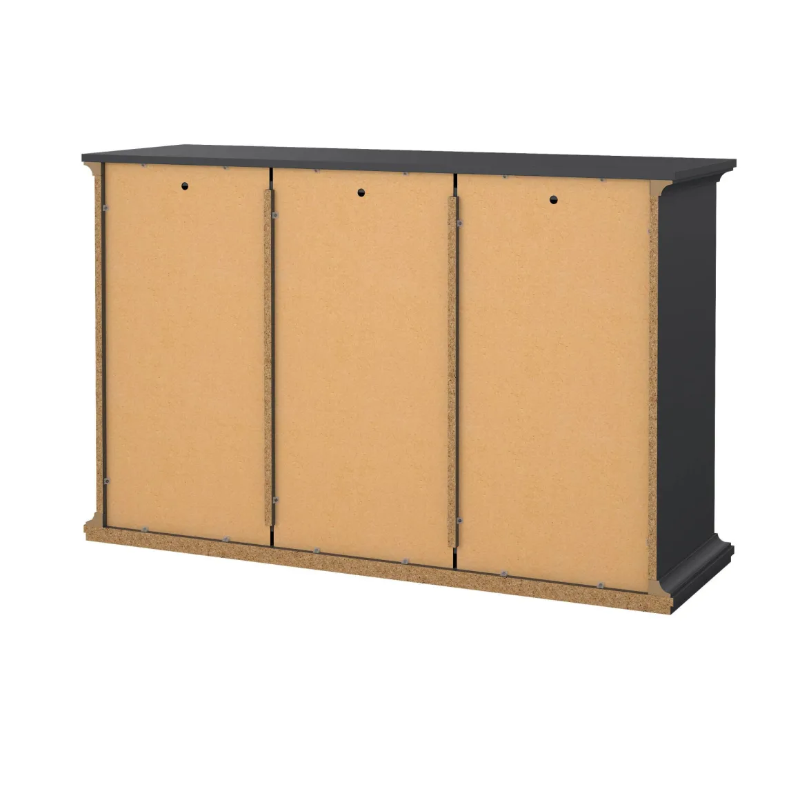 Madie|Credenze > Dmora Credenza grigia 147x39x81h cm 2 ante e 3 cassetti - Erina Grigio