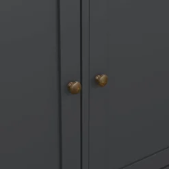 Madie|Credenze > Dmora Credenza grigia 147x39x81h cm 2 ante e 3 cassetti - Erina Grigio