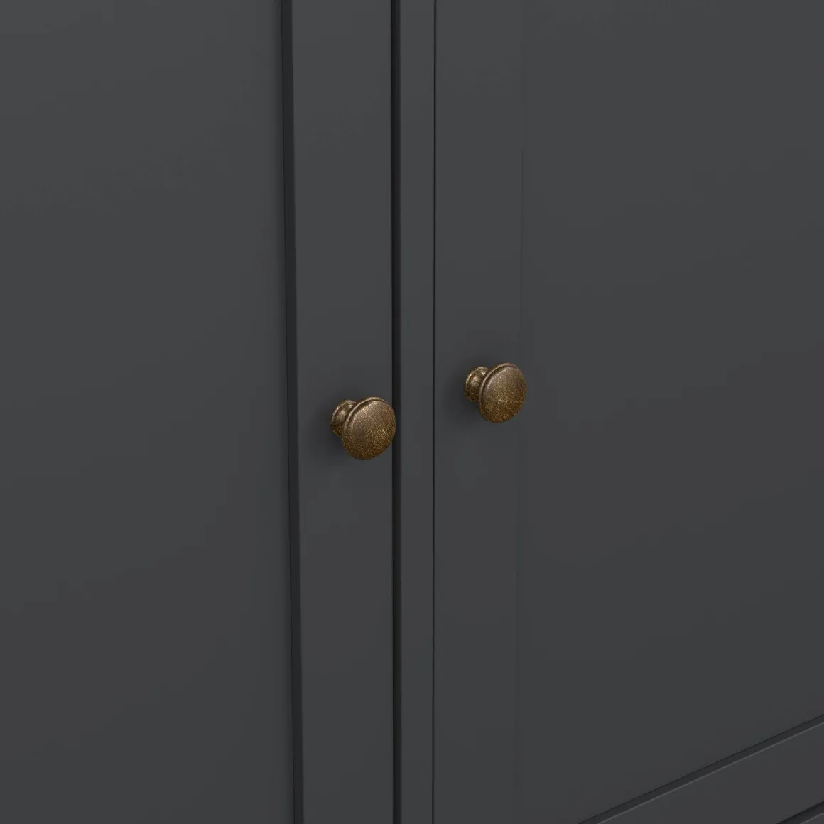 Madie|Credenze > Dmora Credenza grigia 147x39x81h cm 2 ante e 3 cassetti - Erina Grigio