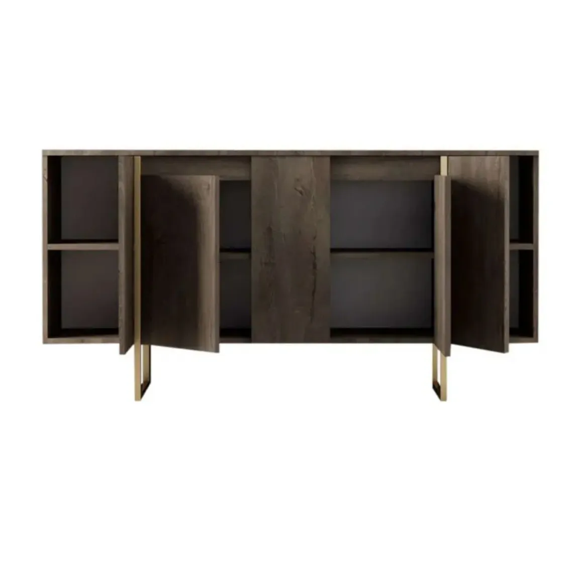Credenza legno e oro 160x35x80h cm 4 ante - Arta