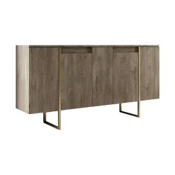 Credenza legno e oro 160x35x80h cm 4 ante - Arta