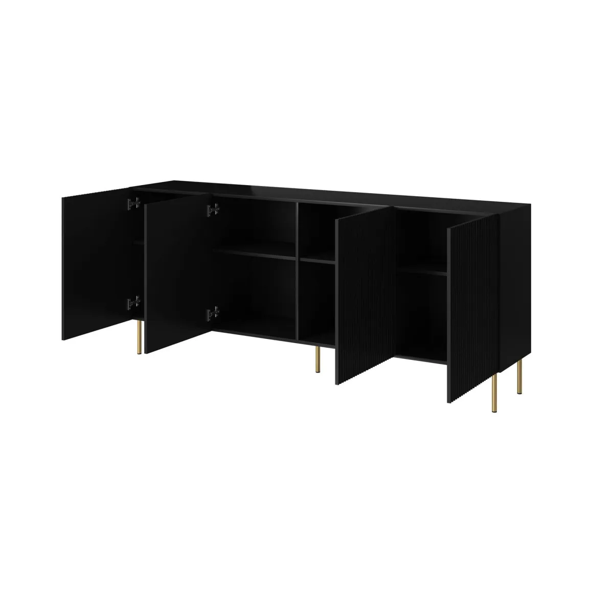 Credenza Londa, 200x42 h82 cm, Nero