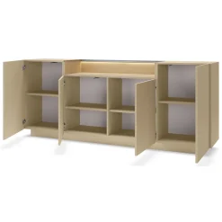 Credenza Marrone Chiaro Marrone 4 Ripiani Apertura Battente 103x40x83h cm, 4 Ante - Halefa