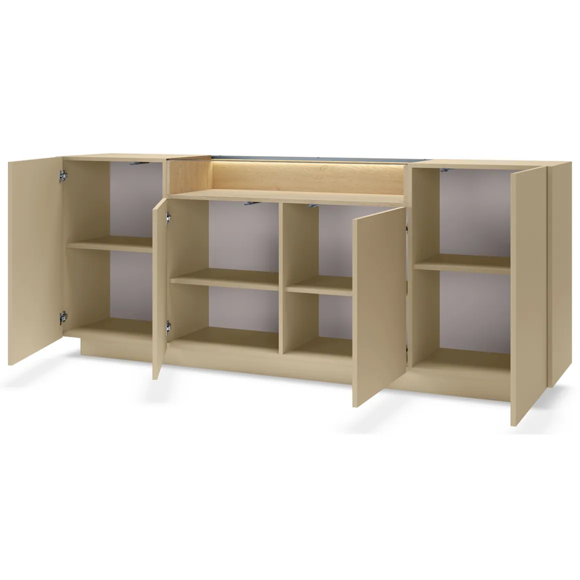 Credenza Marrone Chiaro Marrone 4 Ripiani Apertura Battente 103x40x83h cm, 4 Ante - Halefa