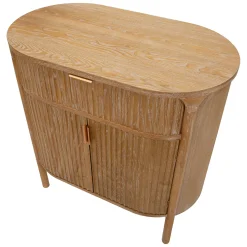 Credenza Marrone Ciliegio un Cassetto un Ripiano 81x46x82h cm, Apertura Battente, Scorrevole - Falomo