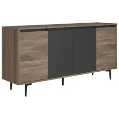 Credenza marrone e antracite 160x40x71h cm 4 ante - Arpalice